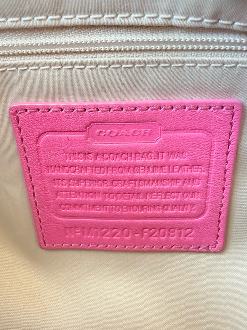 Coach Pink Leather Shoulder Bag - Picture 11 of 16